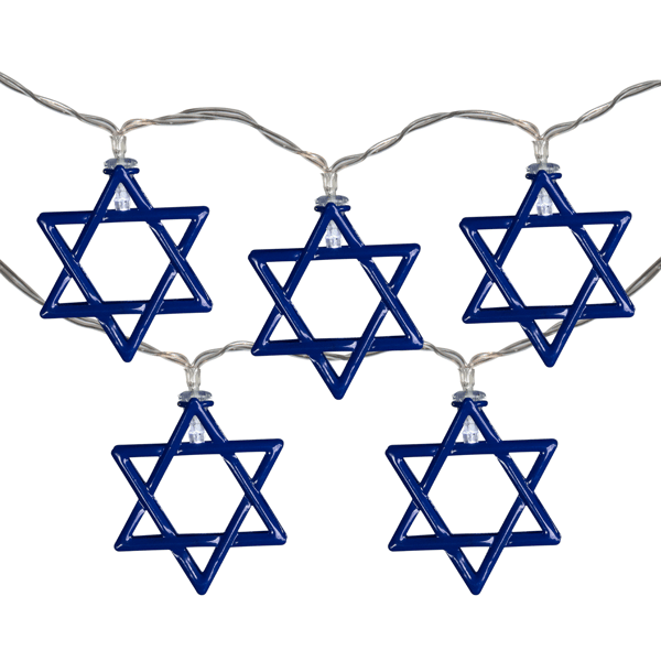 Northlight 5ft. White LED Star of David Hanukkah Lights