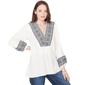 Womens Skyes the Limit Fresh Start 3/4 Sleeve V-Neck Top With E - image 1