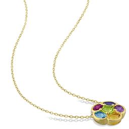 Gemstone Classics™ Rhodolite Blue Topaz Pendant Necklace