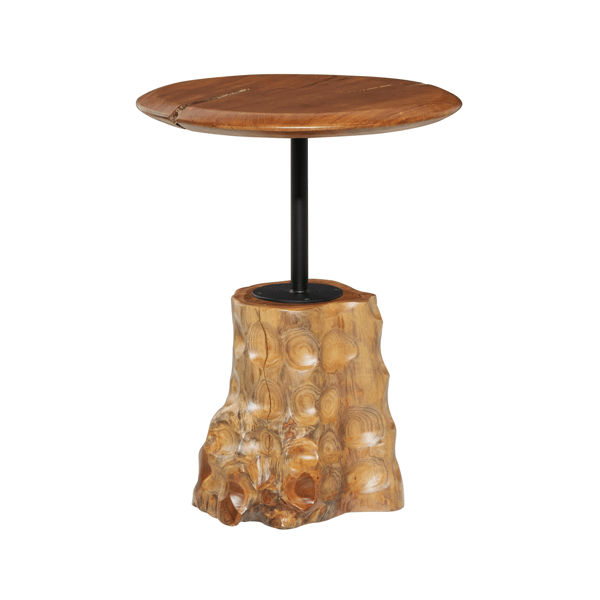 9th & Pike® Contemporary Brown Teak Wood Accent Table - image 