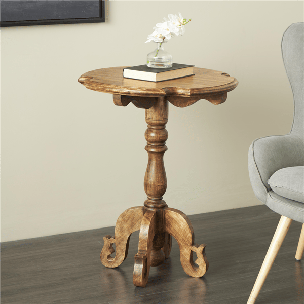9th & Pike® Traditional Brown Mango Wood Accent Table