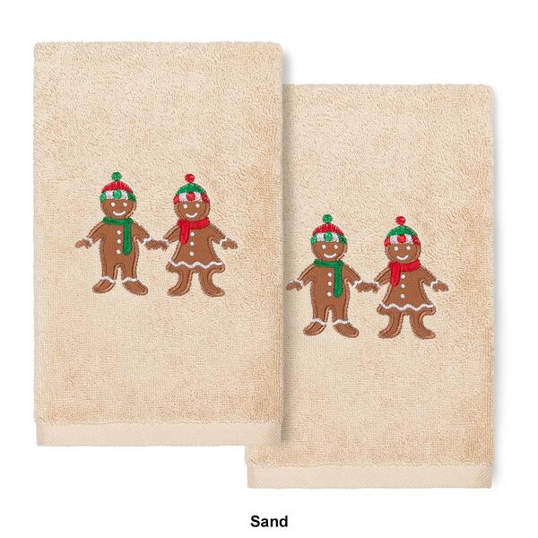 Linum Home Textiles Embroidered Gingerbread Hand Towels
