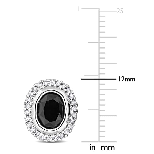 Sophia B 2 1/5ctw. Black & White Oval Diamond Stud Earrings
