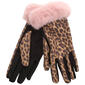 Womens Betsey Johnson Leopard Faux Suede Gloves - image 1