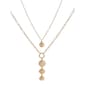 Bella Uno Worn Gold-Tone 2 Layered Disc Tri-Link Pendant Necklace - image 1