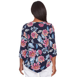 Petite Alfred Dunner Classics 3/4 Sleeve Floral Tee