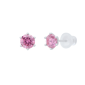 Saffron Sterling Silver Pink Moissanite Diamond Stud Earrings - image 1