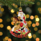 Northlight Santa on a Rocking Horse Glass Christmas Ornament - image 2