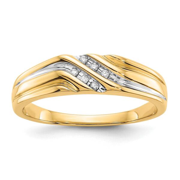Mens Gentlemens Classics(tm) 14kt. Gold White Rhodium Accent Ring - image 