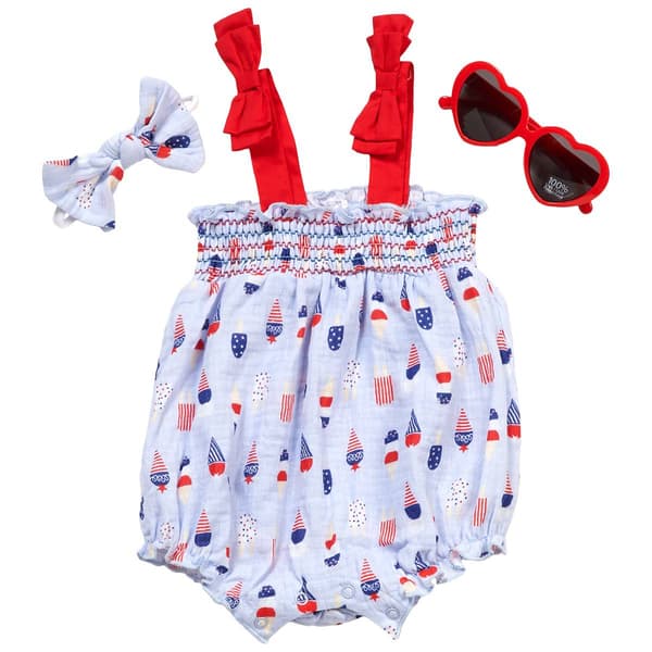 Baby Girl (12-24M) Baby Essentials Ice  Cream Americana Romper - image 