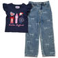 Girls (4-6x) Rarity London Icon Tee w/ Bow Jeans - image 1
