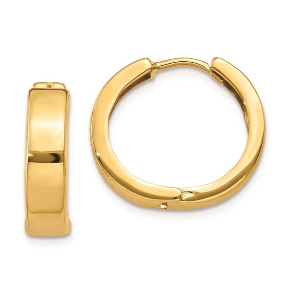 Gold Classics(tm) 14kt. Gold Square Hinge Hoop Earrings - image 