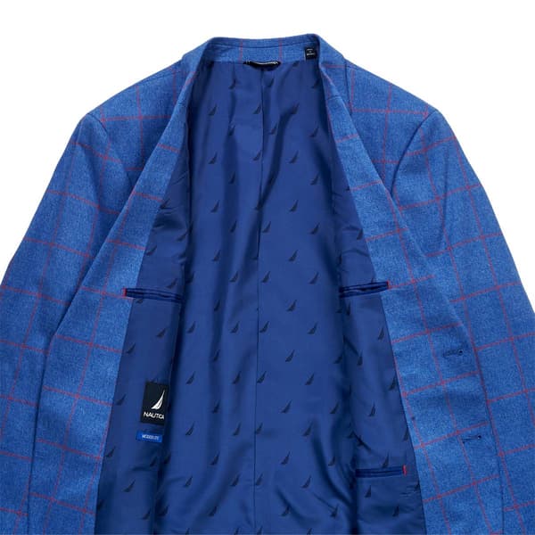 Mens Nautica Windowpane Sport Coat - Blue