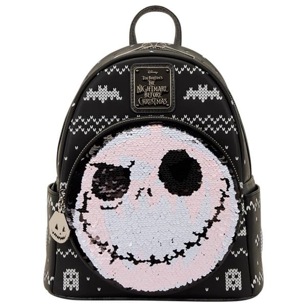 Womens Loungefly Nightmare Before Christmas Sequin Mini Backpack - image 