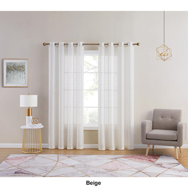 Simplicity Dobby Stripe Grommet Curtain Panel