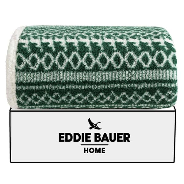 Eddie Bauer Alpine Fair Isle Sherpa Throw