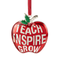 Northlight Red Silver Plated Apple Teacher Christmas Ornament - image 1