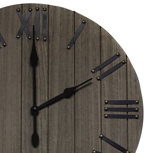 Elegant Designs Handsome 21" Farmhouse Wood Wall Clock