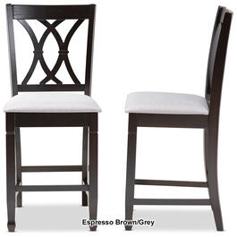 Baxton Studio Reneau Wood Counter Height Pub Chairs - Set of 2