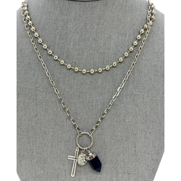Ashley Cross Charm Layered Necklace - image 