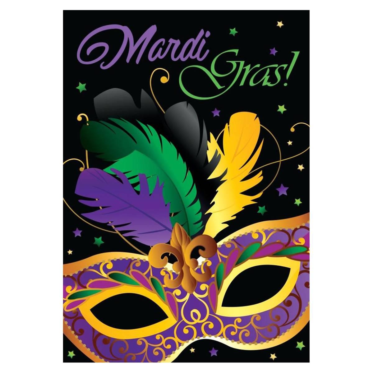 Northlight Seasonal Mardi Gras Mask Outdoor Garden Flag