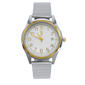Mens Two-Tone Case Watch with Silver Stretch Bracelet - MWLTBV-11 - image 1