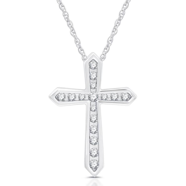 Nova Star® 1/4ctw. Lab Grown Diamond Cross Pendant Necklace