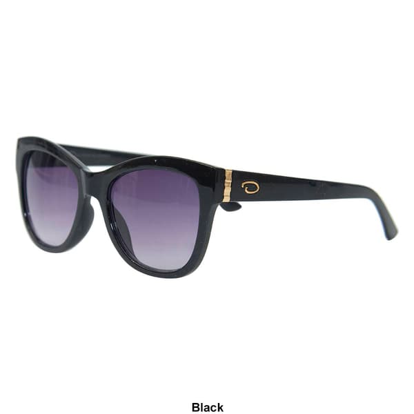 Womens O by Oscar Round Cat Grooved Metal Bar Sunglasses
