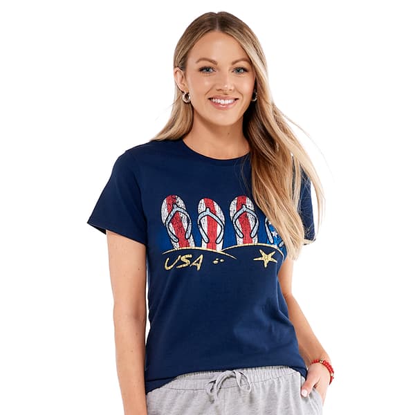 Womens USA Flip Flop Beach Graphic Tee