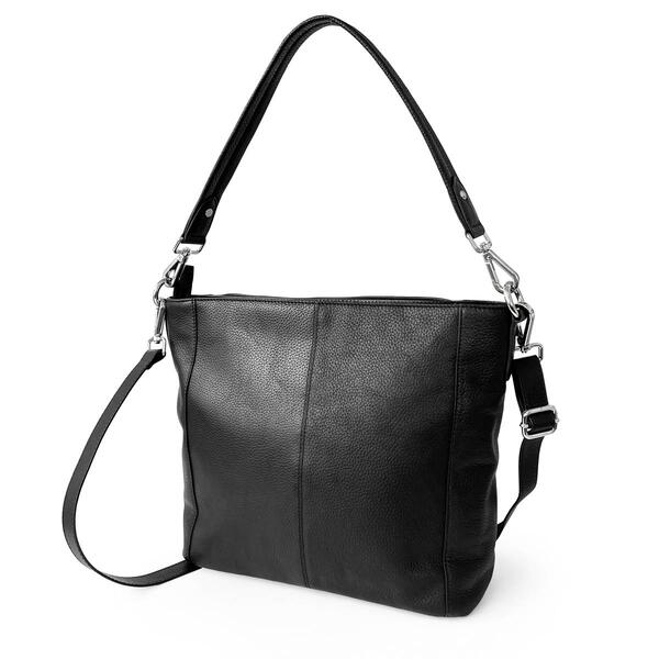 Club Rochelier Onyx Large Multi Zip Pocket Hobo Shoulder Bag