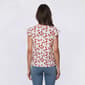Womens Absolutely Famous Short Flutter Sleeve Floral Blouse - image 2