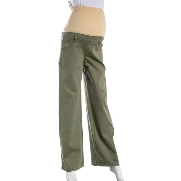 Womens Maternity Zoe + Phoebe Over The Belly Solid Studded Jeans