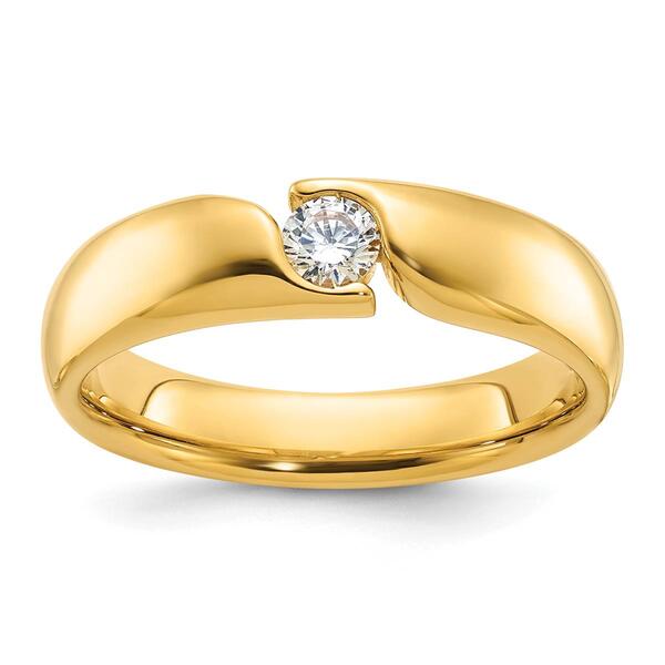 Mens Gentlemens Classics&#40;tm&#41; 14kt. Gold 1/4ctw. Bypass Diamond Ring - image 