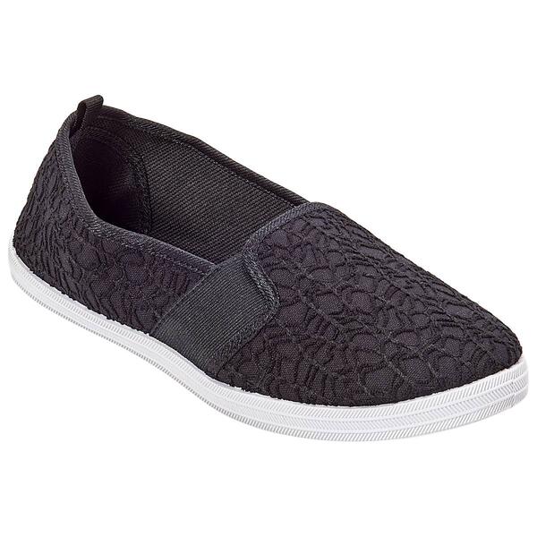 Womens Take A Walk Crochet Lace Twin Gore Flats - image 