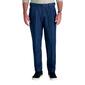 Mens Haggar&#40;R&#41; Stretch Denim Trouser Classic Fit Pleat Front Pant - image 1