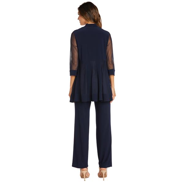 Womens R&M Richards 3pc. Bead Neck Sheer Sleeve Pants Set