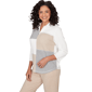 Petite Alfred Dunner Comfort & Joy Color Block Sweater - image 3