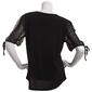 Womens Adrianna Papell Short Clip Dot Sleeve w/ Tie Neck Blouse - image 2