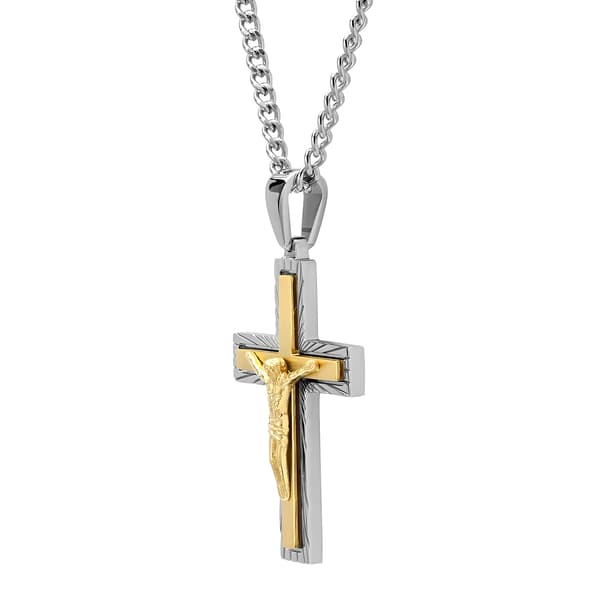 Mens Gentlemen's Classics™ Two-Tone Crucifix Pendant