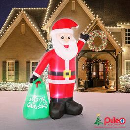 Puleo International 8ft. Lighted Blow-Up Inflatable Santa Claus