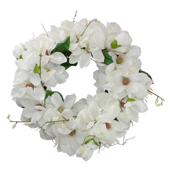 Northlight Seasonal Artificial White Magnolias Spring Wreath