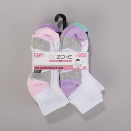 Girls Go Zone 10pk. Cushioned Quarter Sport Socks