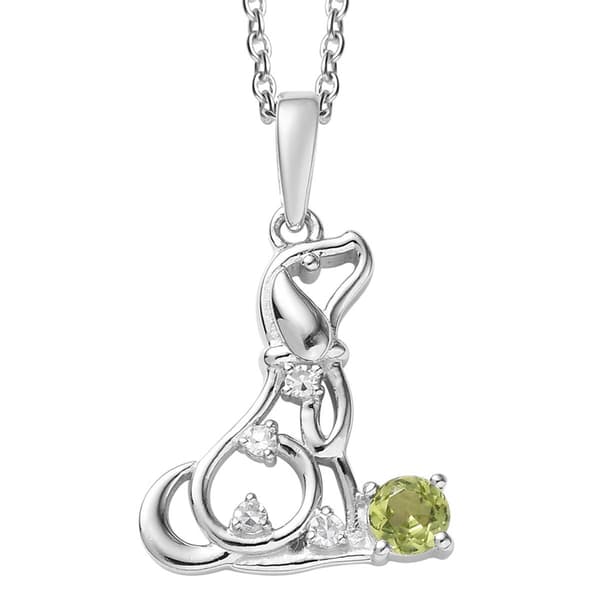 Nova Star(R) Peridot  & Lab Grown Diamond Accent Dog Pendant