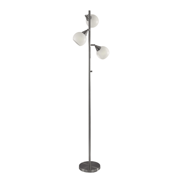 HomeRoots 71in. Silver Floor Lamp With Dome Shade