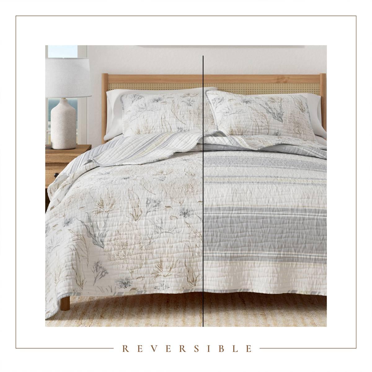 FreshFolds Newcomb 3pc. Reversible Sealife Coastal Quilt Set