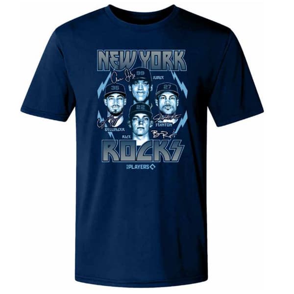 Mens New York Baseball New Ny Rocks Short Sleeve Tee - image 