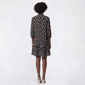 Womens Mlle Gabrielle 3/4 Sleeve Dot Tie Neck Crepe Shift Dress - image 2
