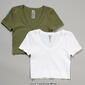 Juniors One Step Up 2pk. La Belle Banded &amp; Ribbed Tees - image 3
