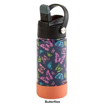 Hydraflow Hybrid Kids Water Bottle with Flip Straw Lid and Boot - Triple  Wall Vacuum Insulated Water Bottle (14oz, Game Controller) Stainless Steel