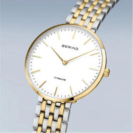 Womens BERING Two-Tone Scratch Resistant Dial Watch 19334-010